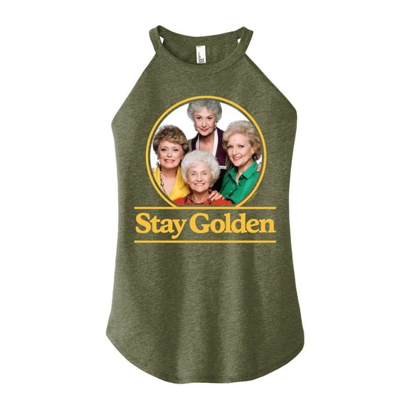 Golden Girls - Stay Golden Group - Juniors High Neck Tank Top