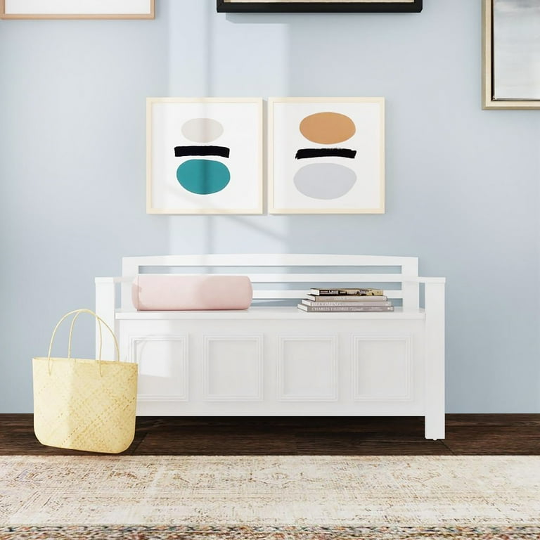 Linon Laredo Storage Bench White