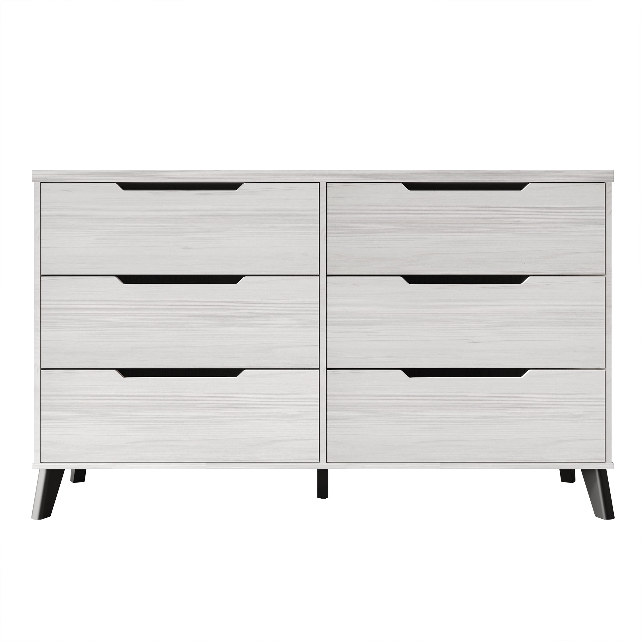Castle Place Modern 6-Drawers Wooden Dresser, Light Grey