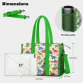 thumbnail image 5 of Teacher Tote Bag,Beige Colorful Dinosaur Pattern Teacher Utility Tote Bag,Large Work Tote Bags for Women with Multiple Pockets,Top Zipper Closure,13.8x10.6x6.7 Inch, 5 of 5