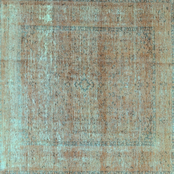 Ahgly Company Indoor Square Persian Light Blue Traditional Area Rugs, 6' Square