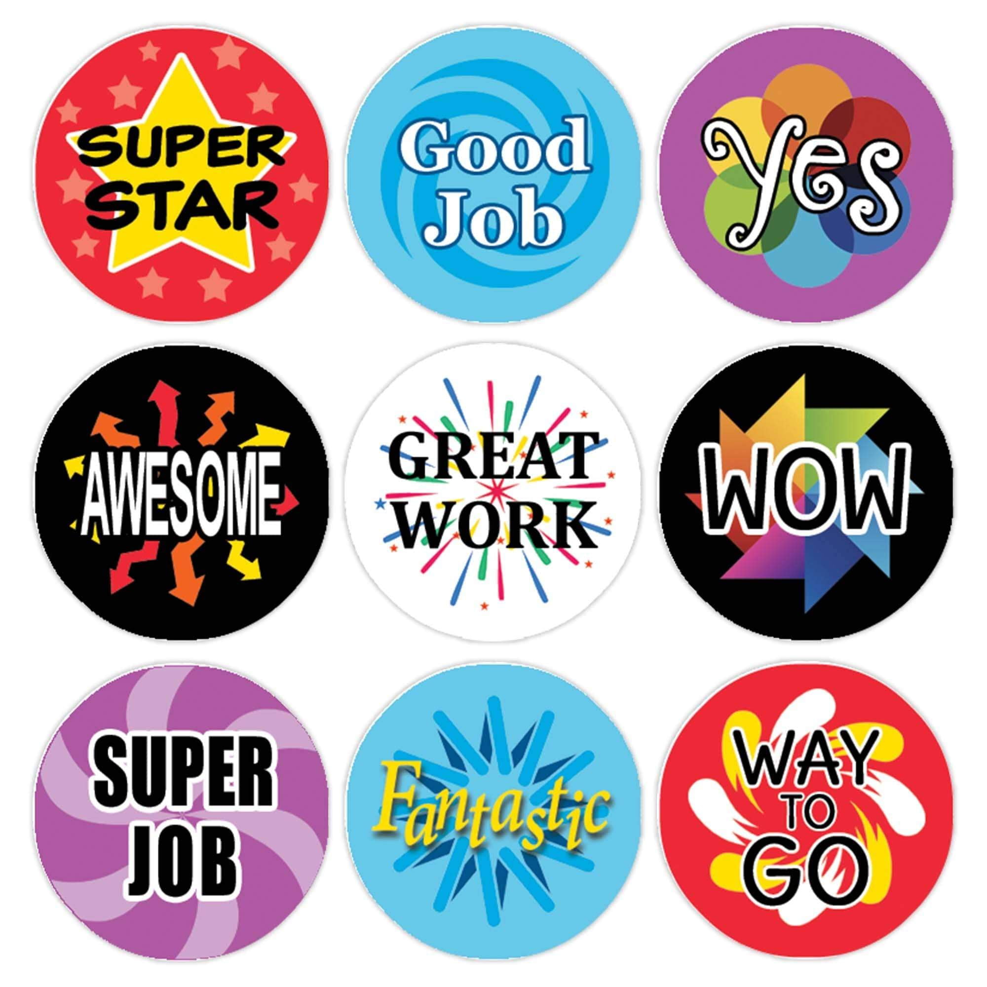 1000 CT Animal 1.5 Motivational Teacher Stickers for School Classroom Reward Encouragement Stickers