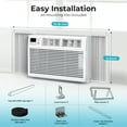 thumbnail image 5 of 8000 BTU Small Window Air Conditioner AC Unit Cools up to 350 Sq.Ft. with 7 ModesUltra-quiet Air Conditioner Window Unit with Remote ControlEasy to InstallEnergy SavingWhite, 5 of 7