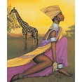 thumbnail image 2 of Unknown 15x17 Gold Ornate Wood Framed with Double Matting Museum Art Print Titled - Princess and Giraffe, 2 of 4