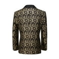 thumbnail image 3 of ETHAN Mens Floral Tuxedo Jacket Paisley Shawl Lapel Suit Blazer Jacket for Dinner,Prom,Wedding Gold XL, 3 of 11