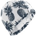 thumbnail image 1 of FYBTO Swimming Cap Pineapple Gray Style Unisex Adult FYBTO Polyester, 1 of 4