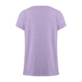 thumbnail image 5 of CUSTG Women's T-Shirts Summer Short Sleeved T Shirt Solid Color Tops Relaxed Fit O-Neck Tee, 5 of 5
