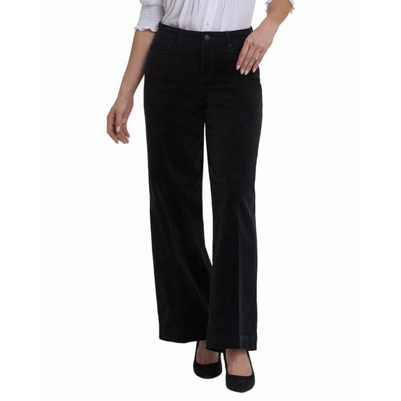NYDJ womens Teresa Black Wide Leg Jean, 4