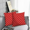thumbnail image 6 of LALILO Throw Pillow Covers Polka Dot Red White Spot Pink Circle Cushion Cover 18" x 18", 2 Pack, 6 of 6
