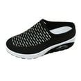 thumbnail image 1 of XEGLSBU Sabots Mule à Coussin d'Air en Maille Extensible Tricotée pour Femmes Mode Confortables Bout Rond Fermé Respirants à Enfiler à Talon Compensé Mules Orthopédiques Espadrilles pour l'Été Décontractées Plage Marche Pantoufles, 1 of 9