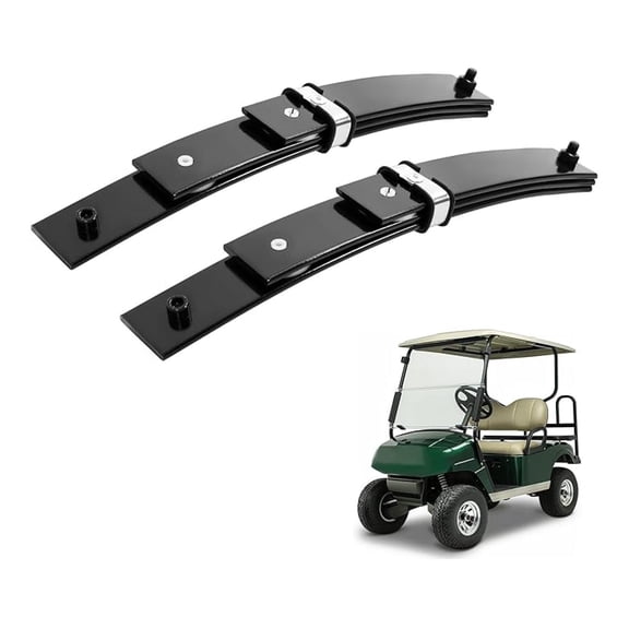 Heavy Duty 3-Leaf Spring Compatible with 1989-1994 EZGO Marathon Golf Cart Heavy Duty Black Steel Powder Coated Set of 2, 24065G1