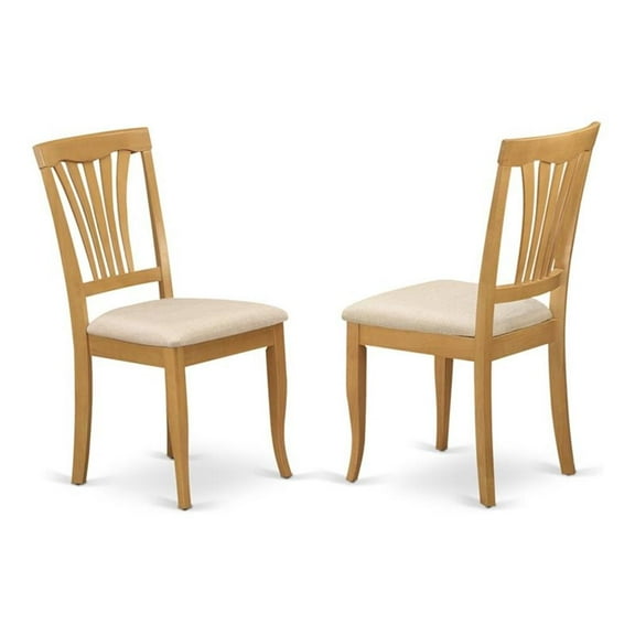 Pemberly Row 36" Wood Dining Chairs with Cushion in Oak (Set of 2)