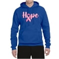 thumbnail image 2 of Wild Bobby, Hope Pink Ribbon Support Brave Fight, Breast Cancer Awareness, Unisex Graphic Hoodie Sweatshirt, Royal, XX-Large, 2 of 5
