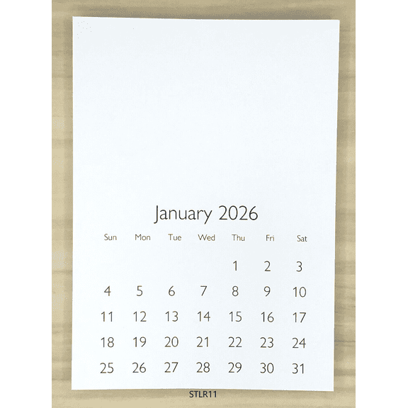 2026 Blank XL Mini Calendar 5" x 7" (LOT of 25- R) DECORATE, STAMP, DIY