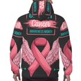 thumbnail image 3 of Bingfone Ribbon With Angel Wings Men's Drawstring Hoodie Long Sleeve Pocket Sweatshirts-Small, 3 of 6