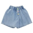 thumbnail image 2 of Tfken Toddler Teen Girls Denim Shorts Trendy Summer Elastic Waist Blue Jeans Shorts Size 6-7 Years, 2 of 9