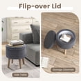 thumbnail image 2 of Giantex Pouf Rond avec Rangement et Couvercle Réversible, Repose-Pieds Multifonctionnel Rembourré, Tabouret de Coiffeuse Moderne, Gris, 2 of 7