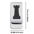 thumbnail image 2 of Stainless Steel Rook Chess Piece Classic Slim Money Clip Credit Card Holder, 2 of 2