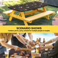 thumbnail image 6 of Japanese Style Table Cloths for 6 Foot Rectangle Tables, Vintage Cranes Ocean Wave Black Grey Patio Waterproof Elastic Fitted Tablecloths, Washable Rectangular Table Cover for Camping, 6 of 8