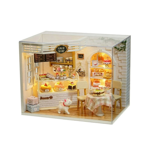 CUTEBEE Dollhouse Miniature with Furniture, DIY Dollhouse Kit Plus Dust