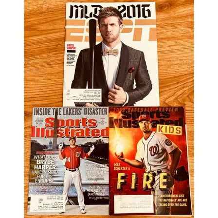 3 Nationals Sports Illustrated SI Kids ESPN magazines Bryce Harper Max Scherzer