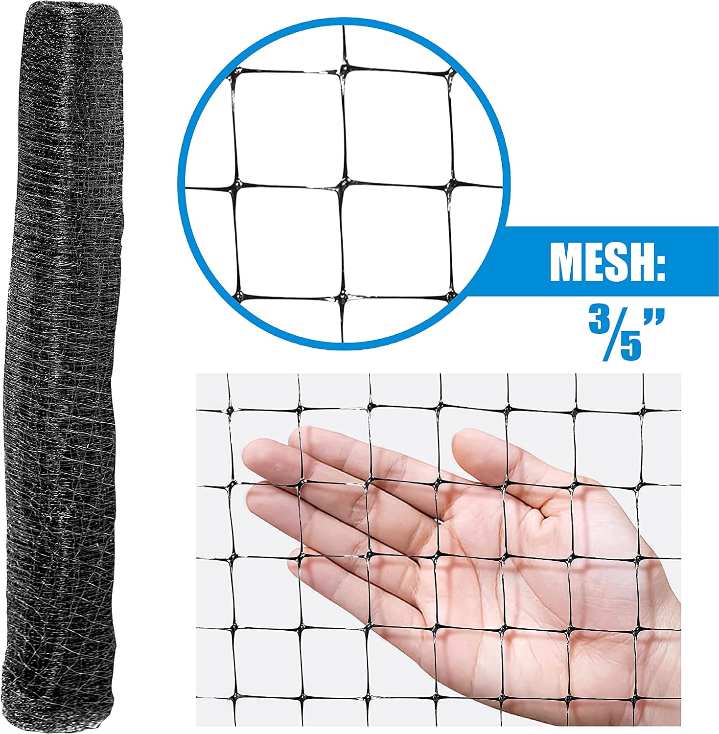 Fencer Wire Garden Netting, 7.5 ft. x 65 ft. Heavy Duty Bird Netting for Garden Protection, Plastic Fence Deer Fence Garden Netting Pest Barrier Rabbit Fence Flower Bed Fencing Animal Barrier