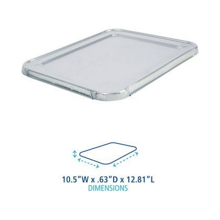 Aluminum Steam Table Pan Lids, Fits Half-Size Pan, Deep, 10.5 x 12.81 x 0.63, 100/Carton Aluminum Steam Table Pan Lids, Fits Half-Size Pan, Deep, 10.5 x 12.81 x 0.63, 100/Carton