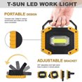 thumbnail image 2 of Rechargeable LED Flood Light 30W 2000 LM Construction Site Work Light with 4X Battery 3 Modes Portable Lantern USB LED Spotlight for Camping, Building, 2 of 5