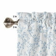 thumbnail image 5 of Blue Flower Leaf Kitchen Curtain Set, Botanical Plant Floral Tree Branch Window Valance and Tiers 24" Length, Light Filtering Short Curtains Valance for Cafe Bathroom Bedroom 54"x18", 5 of 7