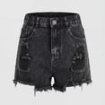 thumbnail image 5 of RMGVDSD Girls Ripped Jeans Shorts Distressed Denim Shorts Girls' Summer High Rise Denim Shorts Raw Hem Straight Leg Shorts Stylish Wear 7-8 Years, 5 of 6