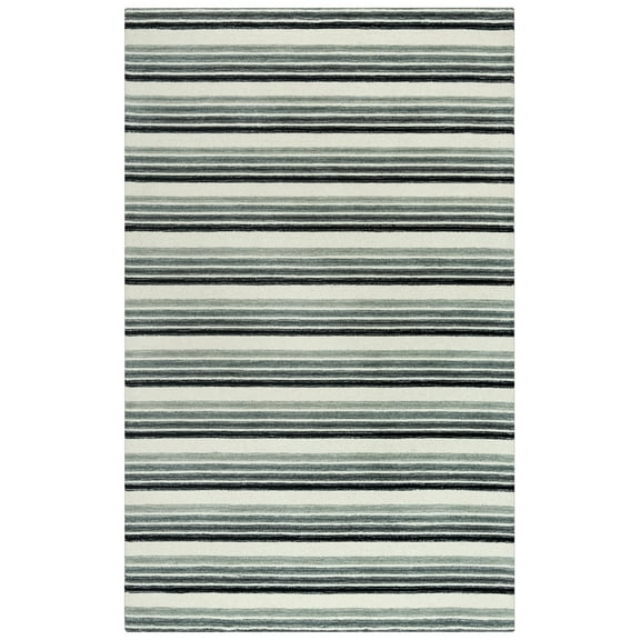 Rizzy Rugs Tetra Area Rug TET107 Gray/Ivory Lines Banded 8' 9" x 11' 9" Rectangle