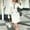 White, variant on MKLEKYY Brown Sweaters Women's Ruffled Line Sweater Dress with Lapel Skirt