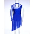 thumbnail image 3 of SiiRoh Kids Girls Sparkly Lyrical Dance Dress High Low Skirted Leotard Modern Contemporary Dancewear Blue 14, 3 of 7