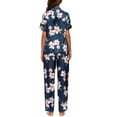 thumbnail image 3 of Unique Bargains Women's 2pcs Floral Button Down Pajama Set Nightwear Sleepwear Sets, 3 of 5