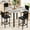 Gray & Black Velvet Chairs, variant on MIERES Round Dining Table Set for 4, Gray Kitchen Table with Upholstered Velvet Chairs, Modern Dining Room Furniture, Easy to Assemble & Clean