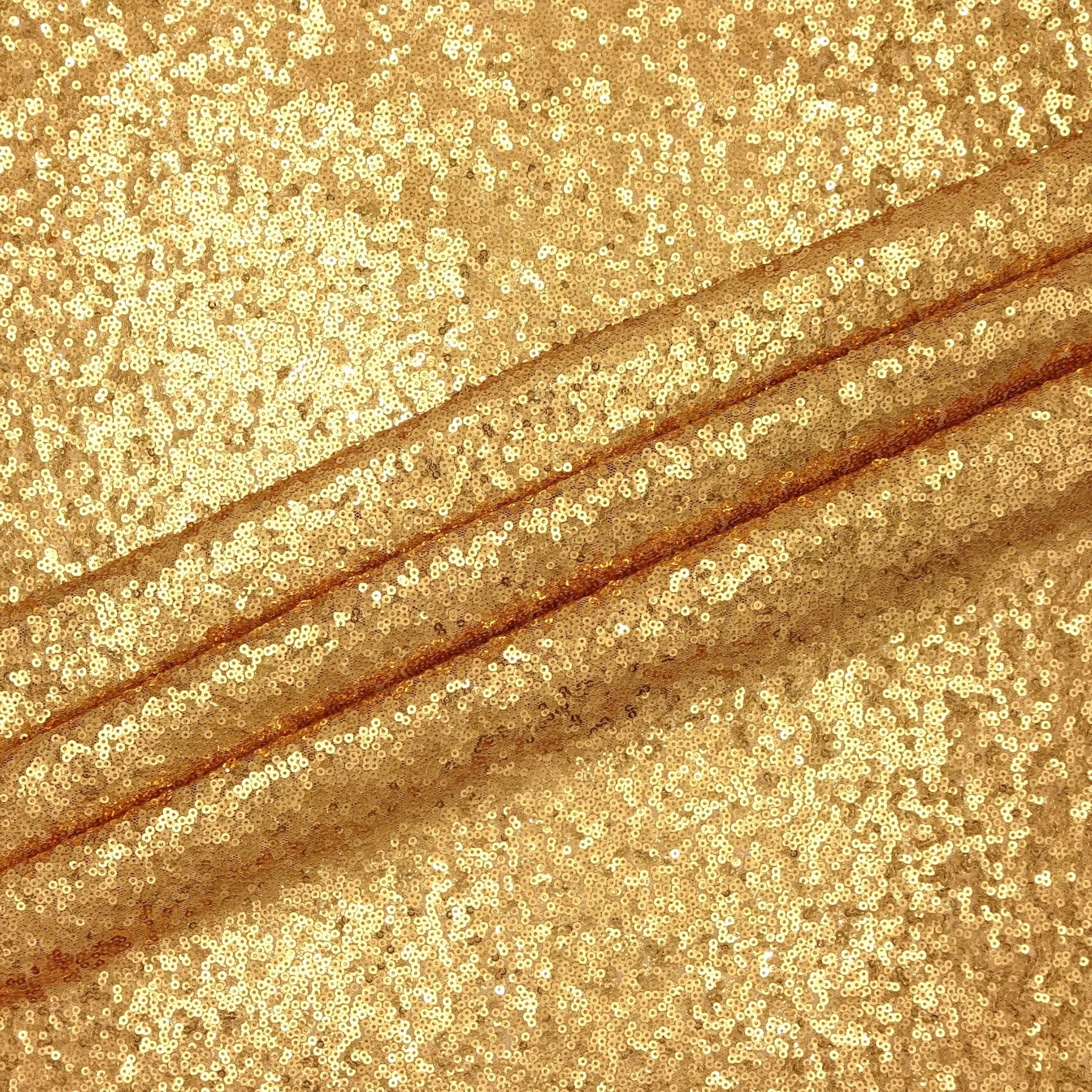 Hello Hobby 43” x 72” 100% Polyester Sequin 2 Yard Precut Fabric, Gold, 43" Wide for Sewing & Crafting
