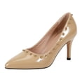 thumbnail image 6 of Stylago Women's Closed Toe High Heels Pointed Toe Wedding Pumps Shoes Ladies Leather Formal Work Dress Stiletto for Business Brown Size 9, 6 of 7