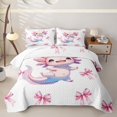 thumbnail image 2 of Erosebridal Cute Axolotl Twin Quilt Set For Kids,Pink Girly Bow Twin Coverlet Set For Girls,2-Piece, 2 of 7