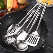 7 Piece Kitchen Utensil Set, Stainless Steel Spatula Set, Cooking Tools Set, Long Handle Spatula, Wok Turner, Kitchen Shovel, Non Stick Cookware Utensils