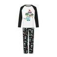 thumbnail image 2 of Elippeo Christmas Family Pajamas Matching Set Contrast Color Long Sleeve Tops and Dinosaur Print Pants Sleepwear, 2 of 10