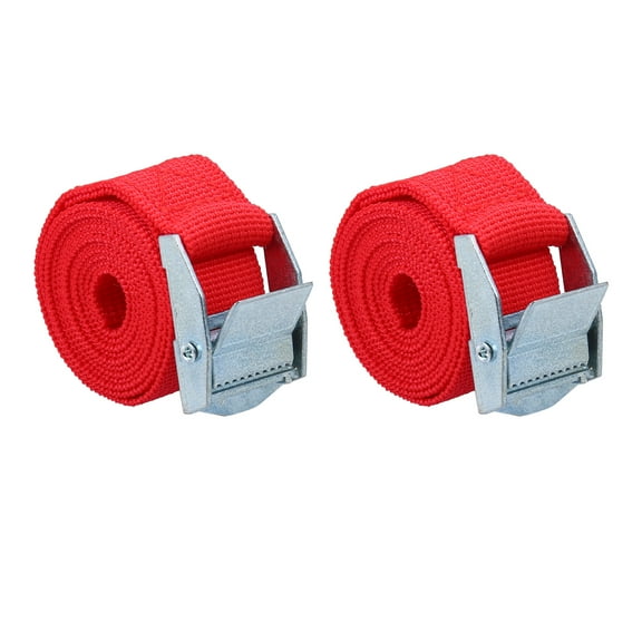 2pcs 3.3ft Cargo Tie Down Straps Lashing Straps Travel Luggage Strap Adjustable with Cam Lock Buckle for Car Truck Red