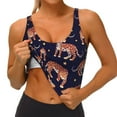 thumbnail image 4 of Haiem Leopard Print Pattern Womens Sports Bra - U Neck Padded Low Impact Yoga Bra Workout Crop Top Gym Moisture-Wicking Workout Vest -Small, 4 of 9