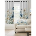 thumbnail image 2 of Fsddascl Blue Spring Floral Blackout Curtains for Bedroom/Living Room, Thermal Insulated Kitchen Curtains, Watercolor Blooming Summer Botanical Grommet Darkening Window Treatment Drapes 52"x72"x2, 2 of 8