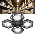 thumbnail image 1 of High Brightness LED Garage Light 90 Degree 4 Leaf Folding Lamp LED High Bay Light 80W AC100-277V For Warehouse Factory, 1 of 8
