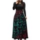 thumbnail image 2 of ICHUANYI Clearance Women's Fashion Printed Long Sleeve Round-neck Pullover Patchwork Dress(Black, S) ICHUANYI WER2023081511201, 2 of 5