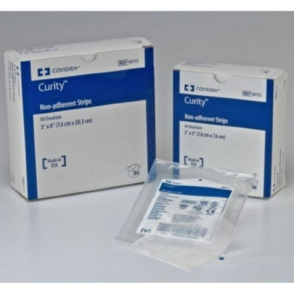 Kendall Curity Non Adherent Sterile Dressing 3"X8" Pack of 24 | Model 6113 by Kendall/Covidien | Non Stick Gauze Pads | Wound Care Bandages | First Aid Supplies | Medical Pads Wound Dressing