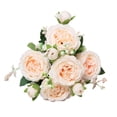 thumbnail image 2 of 12.6in Artificial Peony Flower Bouquet - Dusty Rose & Blush Pink Silk Flowers with Greenery,Wedding Bouquets for Bride,Bridesmaid,Table Centerpieces,Home Decor,Party,DIY Floral Arrangements, 2 of 7