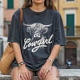 thumbnail image 5 of Highland Cow Vintage Cowgirl T-Shirt, Western Country Tee For Women, 5 of 6