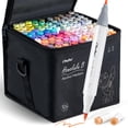 thumbnail image 1 of Juego de marcadores de alcohol Ohuhu Honolulu B, 104 colores, de doble punta, 1 of 9