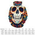thumbnail image 2 of Mexico Flower Skulls Day Of The Dead Men's Women Vintage 3D Hooded Sweatshirt - All-Season Loose Fit Streetwear, 2 of 6